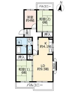 UR鹿の子台北ハイツ【0130201号室】の間取り