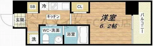 アドバンス西梅田ラシュレ【13階】の間取り