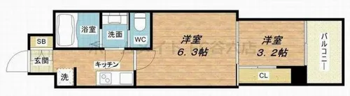 セレニテ梅田ルフレ【2階】の間取り