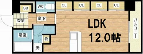 レジェンドール心斎橋EAST【14階】の間取り