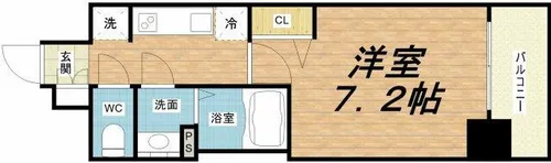 プレサンス大国町ラヴェニール【9階】の間取り