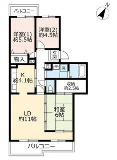 UR鹿の子台北ハイツ【0150302号室】の間取り