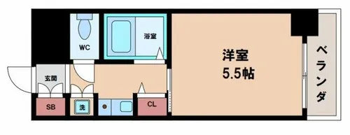 クラウンハイム夕陽丘【3階】の間取り