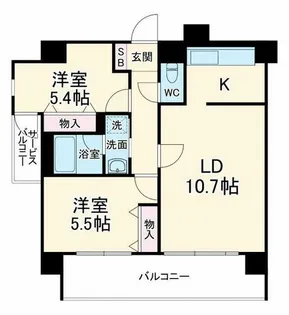サントーア高倉【6階】の間取り