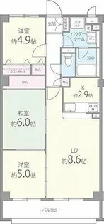 ヌカタコルンウエスト【3階】の間取り