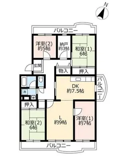 UR洛西竹の里【0070401号室】の間取り