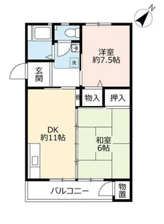 UR中登美第三【E240503号室】の間取り