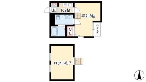 ラピネスコート【1階】の間取り
