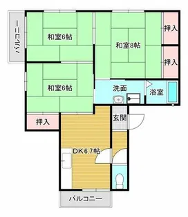 サンハイツB【2階】の間取り