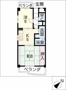 ファミーユおおぶ【2階】の間取り