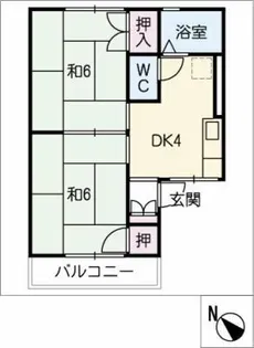 ハウスJJ B棟【2階】の間取り