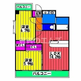 ボナール カーサ【603号室】の間取り