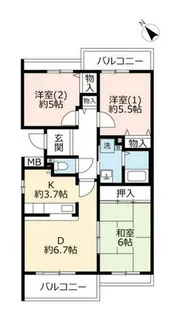 UR高槻・阿武山十番街【0060403号室】の間取り