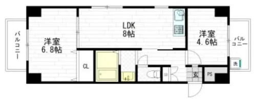 サンポートハイム舎利寺【6階】の間取り