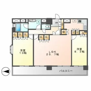 グラン・アベニュー名駅【15階】の間取り