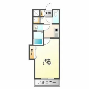 ヴェリテ三国【303号室】の間取り