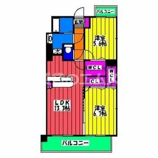 ラヴェリテ筑紫通り【502号室】の間取り