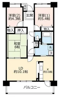 UR西宮マリナパークシティ丘のある街【0060405号室】の間取り