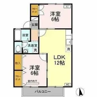 WOODY TOWN 1【201号室】の間取り