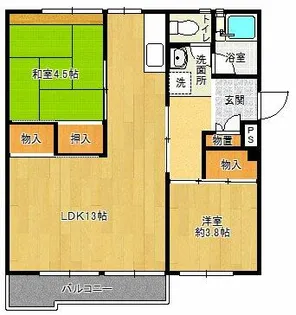 花山東団地【13-310号室】の間取り