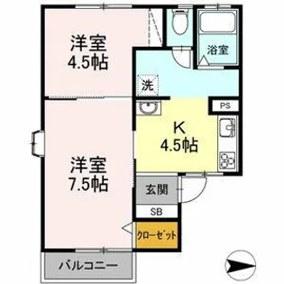 エルひょうたん山 B【1階】の間取り