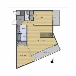 楠ヴィレッジ【2-A号室】の間取り
