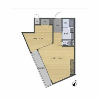 楠ヴィレッジ【1-B号室】の間取り