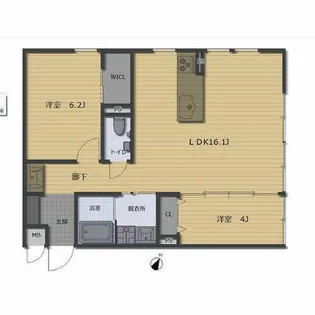 楠ヴィレッジ【1-D号室】の間取り