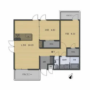 楠ヴィレッジ【3-C号室】の間取り