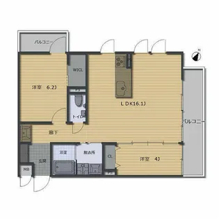 楠ヴィレッジ【4-D号室】の間取り