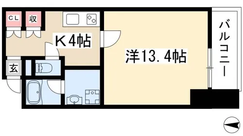 HEARTS WAVE【202号室】の間取り