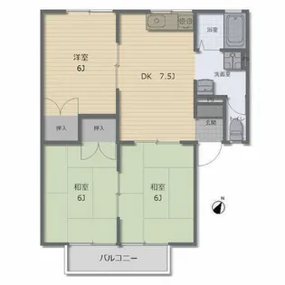 セジュール赤松【101号室】の間取り