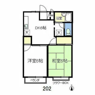 グリーンハイツ23 C棟【202号室】の間取り