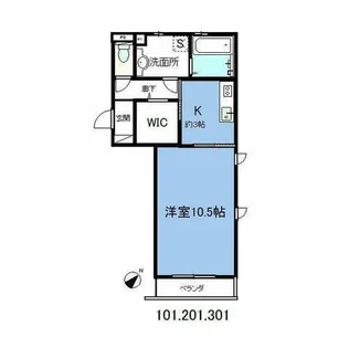 ケイティー南陽【301号室】の間取り