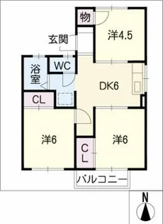 コーポラスあしま【2階】の間取り