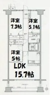 ソーラスフロント富船【10階】の間取り