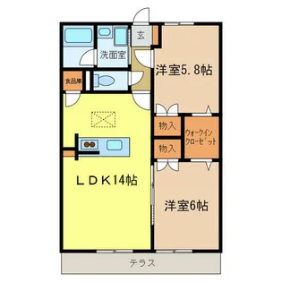 トゥール ブランシュM&MⅡ【1階】の間取り