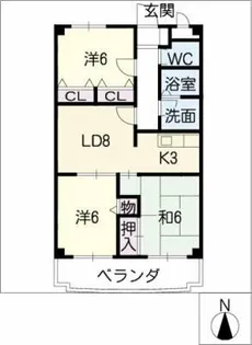 アルカディア中平【4階】の間取り