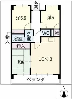 ハイツ平針【4階】の間取り