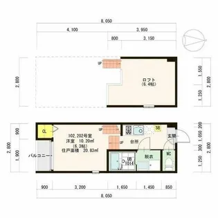 ハーモニーテラス靖国町【1階】の間取り
