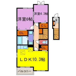 シトラスⅠ・Ⅱ【2203号室】の間取り