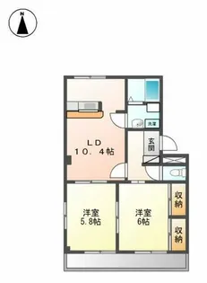 ハイツ株山Ⅱ【2階】の間取り