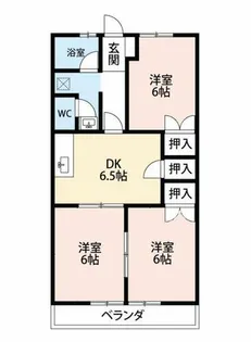 キャスルむつな【102号室】の間取り