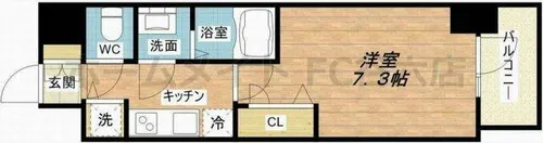 プランドール北浜【2階】の間取り