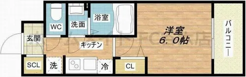 アドバンス大阪セレーノ【5階】の間取り