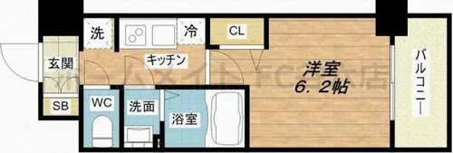 アドバンス大阪セレーノ【14階】の間取り