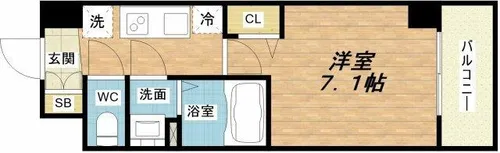 プレサンスOSAKA DOMECITYクロスティ【14階】の間取り