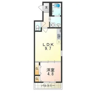 フジパレス住吉長居Ⅲ番館【3階】の間取り