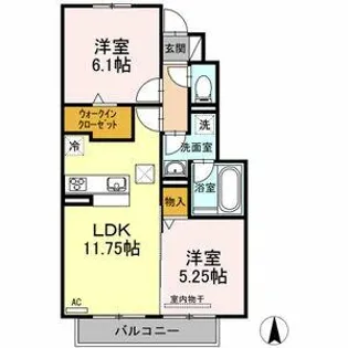 エンジェルコート B【1階】の間取り