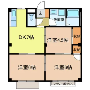 サンクレール・ヒラタ【B106号室】の間取り